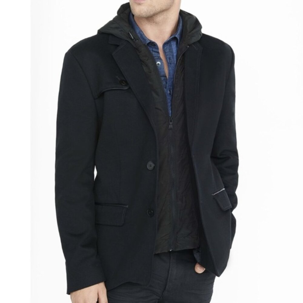 Express Photographer Slim Hooded Blazer Jacket